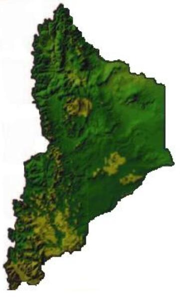Mapa que grafica la velocidad media anual de los vientos en la provincia de Neuquén en metros por segundo