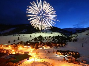Fuegos artificiales en la Fiesta Nacional de la Nieve