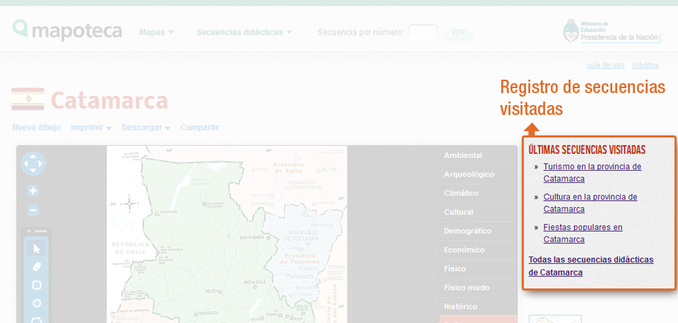 Acceder a las secuencias a través del registro de las secuencias visitadas por el usuario